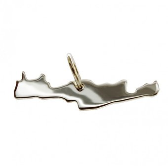 Zilveren Landkaart Kreta ketting hanger