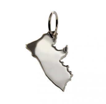 Zilveren Landkaart Liberia ketting hanger