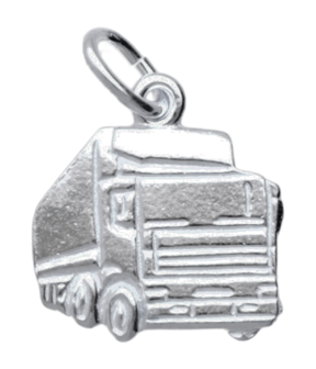 Zilveren Vrachtwagen ketting hanger - klein