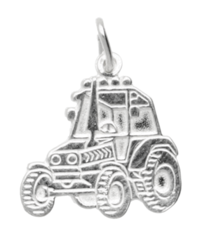 Zilveren Tractor ketting hanger