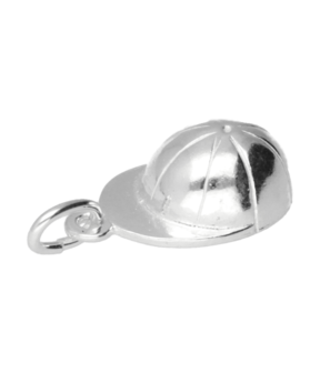 Zilveren Jockey cap ketting hanger
