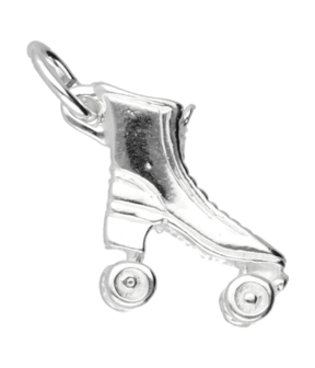 Zilveren Rollerskate ketting hanger