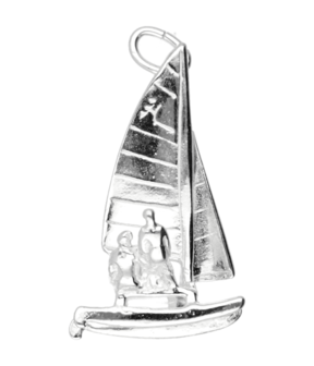 Zilveren Catamaran ketting hanger