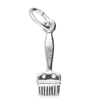 Zilveren Kwast ketting hanger - klein