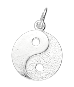 Zilveren Yin Yang ketting hanger - klein