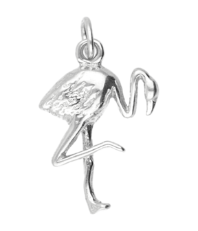 Zilveren Flamingo ketting hanger