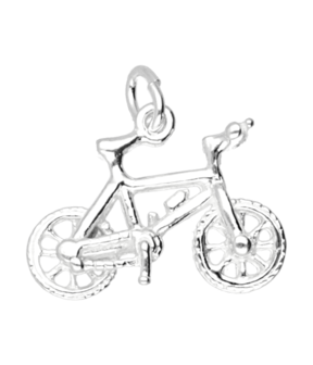 Zilveren Mountainbike ketting hanger