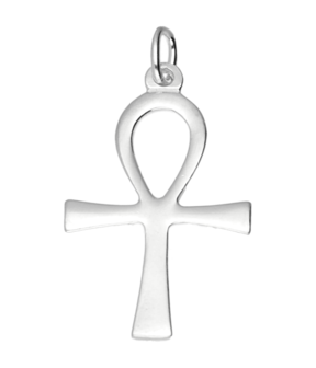 Zilveren ankh ketting hanger - middel