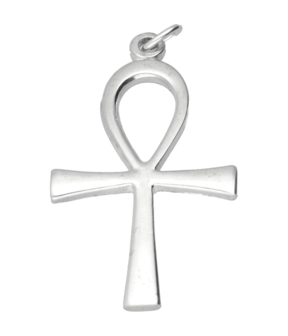 Zilveren ankh ketting hanger XL