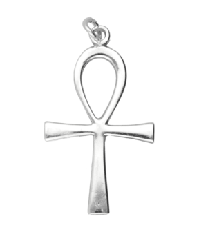 Zilveren ankh ketting hanger groot