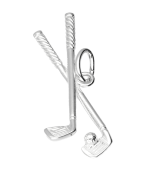 Zilveren Golfclubs ketting hanger