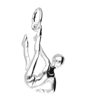 Zilveren Gym ketting hanger - strek hand-voet