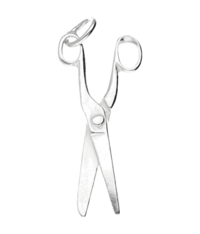 Zilveren Schaar ketting hanger - groot