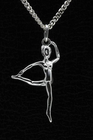 Zilveren Gymnaste ketting hanger