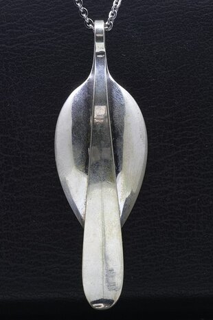 Zilveren Koffielepel als ketting hanger besteksieraad