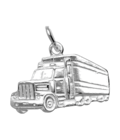 Zilveren Vrachtwagen ketting hanger - groot