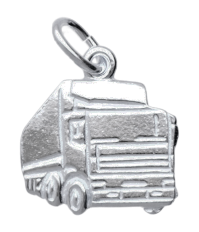 Zilveren Vrachtwagen ketting hanger - klein