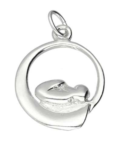 Regeringsverordening Jane Austen hoog Zilveren Baby in buik ketting hanger op voorraad - zilverenhangers