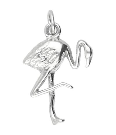 Zilveren Flamingo ketting hanger