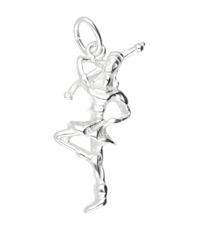 Zilveren Majorette meisje ketting hanger