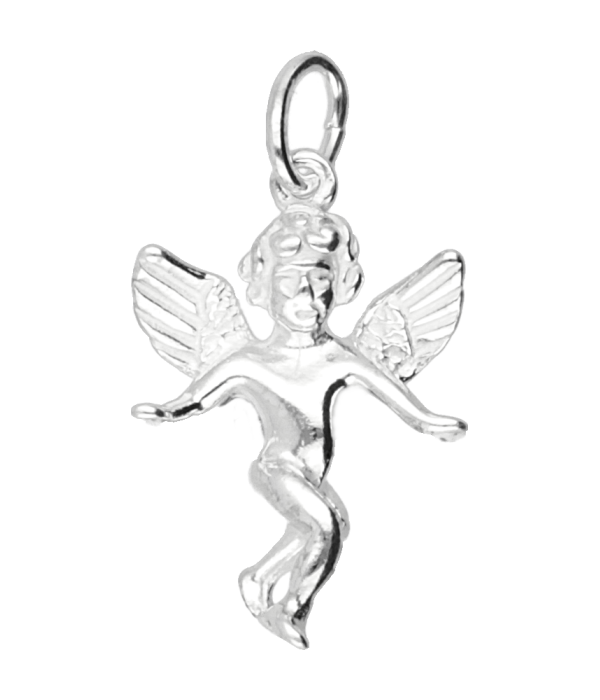 klasse Mediaan Tips Zilveren Engel hanger en bedel, fraai afgewerkt - zilverenhangers