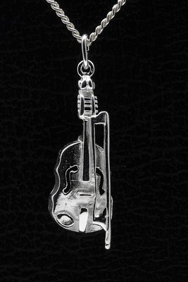 Zilveren Cello of Viool ketting hanger