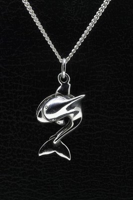 Zilveren dolfijn hanger - bewegende staart