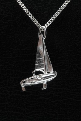 Zilveren Zeilboot ketting hanger - kajuit