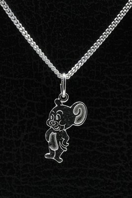 Zilveren Cartoon Tekenfilm muis ketting hanger