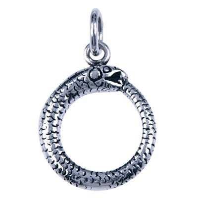 Zilveren Ouroboros hanger