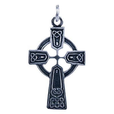 Zilveren Keltisch Kruis hanger - middel