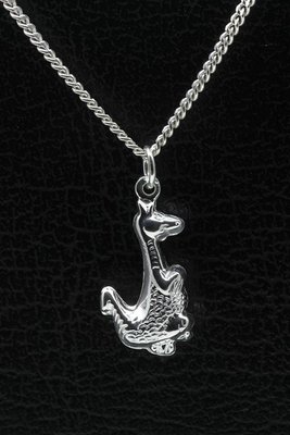 Zilveren Dino ketting hanger