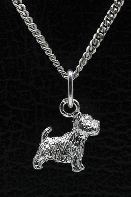 Zilveren West highland white Terrier ketting hanger - klein
