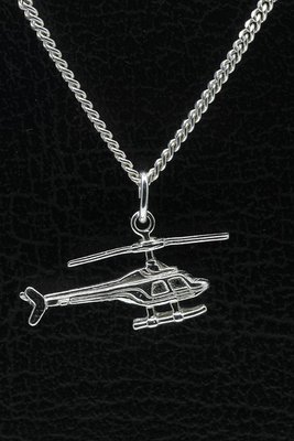 Zilveren Helicopter 2 ketting hanger