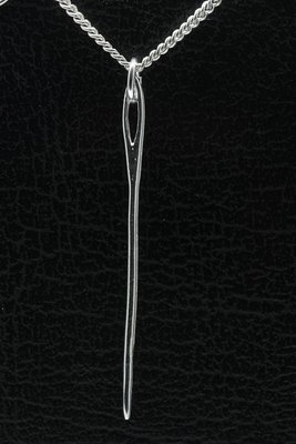 Zilveren Stopnaald ketting hanger