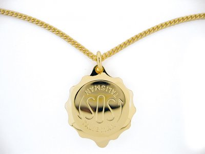 Vergulde SOS Talisman ketting hanger - met ketting