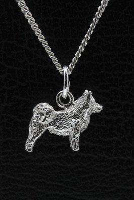 Zilveren IJslandse hond ketting hanger - klein