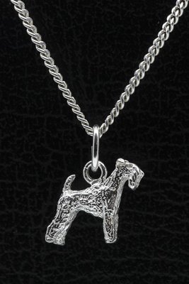 Zilveren Irish blue terrier ketting hanger - klein