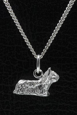 Zilveren Skye terrier ketting hanger - klein