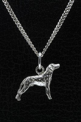 Zilveren Dalmarische hond ketting hanger - klein