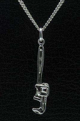 Zilveren Engelse sleutel ketting hanger