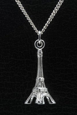 Zilveren Eiffeltoren ketting hanger