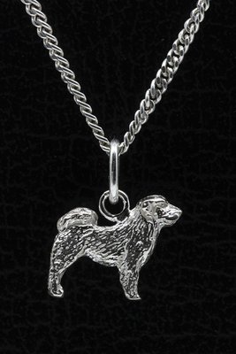 Zilveren Tibetaanse spaniel ketting hanger - klein