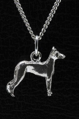 Zilveren Moonflower dog ketting hanger - klein