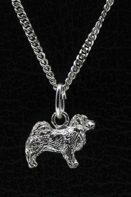 Zilveren Tibetaanse mastiff ketting hanger - klein