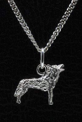 Zilveren Wolf ketting hanger - klein