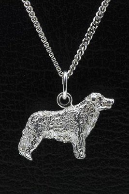 Zilveren Kuvasz krulletjes vacht ketting hanger - groot