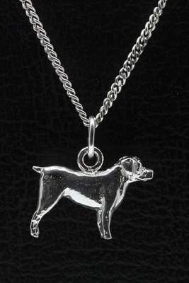 Zilveren Entlebucher sennenhond ketting hanger - groot