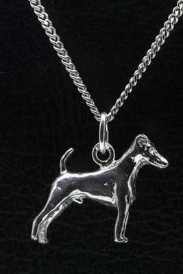 Zilveren Fox terrier gladhaar ketting hanger - groot