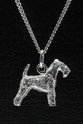 Zilveren Lakeland terrier ketting hanger - groot